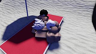 The Roblox Slut Gets Caught On The Public Beach And Is Used In Doggystyle