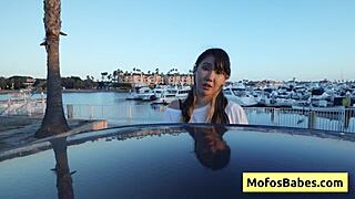 Sexy Asian Teen Tomie Tang Reveals Her Natural Big Boobs to Friend Charles Dera Outdoors During Horny Encounter