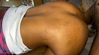 Maid intensely enjoys long cock in doggystyle on desk, missionary with fat ass