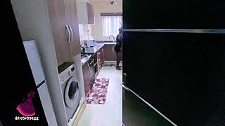 ebony maid got a facial cum from his horny boss