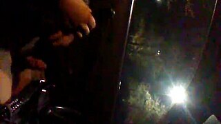 Alone in the car, jerking off cock outdoors for public masturbation thrill.
