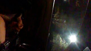 Alone in the car, jerking off cock outdoors for public masturbation thrill.