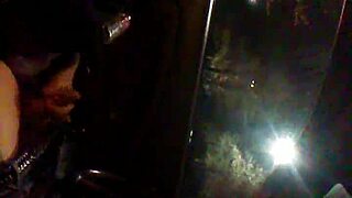 Alone in the car, jerking off cock outdoors for public masturbation thrill.