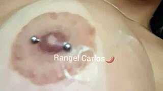 I Licked All The Cum He Cummed On My Brunette Tits