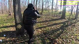 Tight Leather Pants No Panties and Wet Surprise in Car