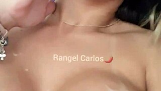 I Licked All The Cum He Cummed On My Brunette Tits