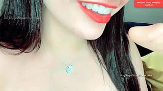 Hot latina brunette gives jerk off instructions while fisting ass and sucking dildo