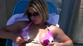 Paige Lotions Up Outdoors Under The Sunshine