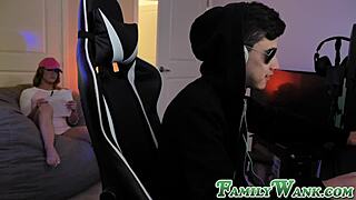 Cute teen Kenzie Madison gives sloppy blowjob to stepbrother