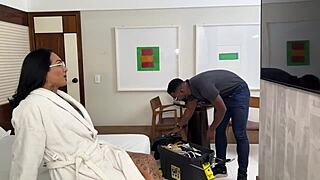 hotel technician fucks my ass with 23cm cock