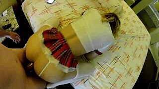 18-year-old latina gets double anal cumshot in quickie pov