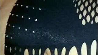 My wife in sexy lingerie gets cum inside, big tits amateurs enjoy cumshot