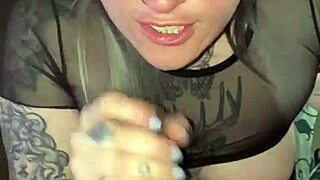 Blonde slut bent over for doggystyle blowjob from black lover?