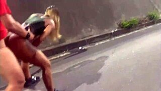 Wife gets followed and fucked passionately by stranger outdoors