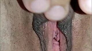 Amateur Session with Skinny Wife in Stockings and Lingerie Featuring Tight Holes