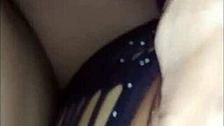 My wife in sexy lingerie gets cum inside, big tits amateurs enjoy cumshot