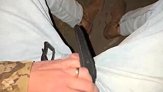 What's happening here? Outdoor flashing and teasing wet pussy with big dick by the campfire.