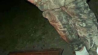 What's happening here? Outdoor flashing and teasing wet pussy with big dick by the campfire.