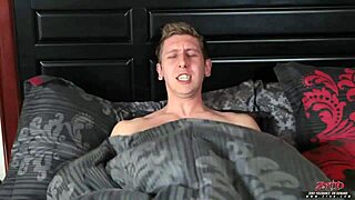 This great brunette pornstar rides one dude, sucking his cock and screaming as he cums on her tits