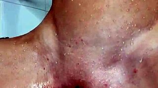 Horny hottie masturbates in the shower to crazy orgasm