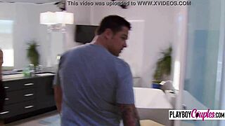 Husband licks wife's pussy before swinging party in red room