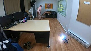 nataly dewalt casting left 4 - skinny mature gagging on cock in hardcore interview 😱👅