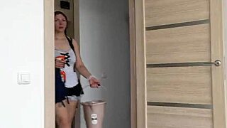 I couldn't resist fucking the beautiful maid with huge tits and tight pussy