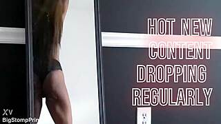 Ebony beauty shakes her ass seductively in lingerie and costume while dancing