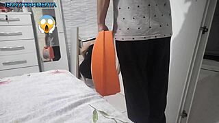 Bride pays delivery boy with doggystyle sex and facial