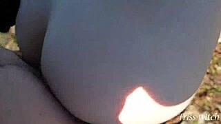 sex on a hike with blowjob and doggystyle above the forest, featuring triss-witch