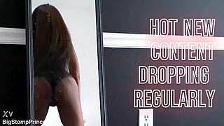 Ebony beauty shakes her ass seductively in lingerie and costume while dancing