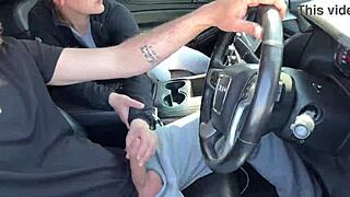 Couple shocks with road head outdoor sex almost caught in shower!