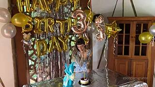 Best Birthday Surprise: Real Cock Fills My Ass With Milk.