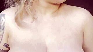 hot natural boobs blonde girl bounces in doggystyle