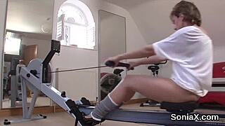 Mature lady Sonia reveals big globes intriguingly