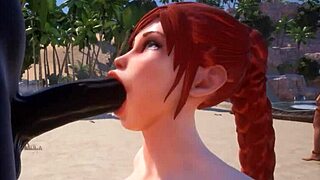 Serena deepthroats black bull in public