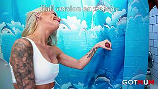 got mum - blonde milf fucked in shower with pov blowjob and deepthroat 😍