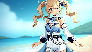 Jean from Genshin Impact gets fucked hard in hentai compilation