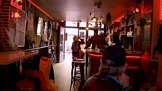 Does Cherry Kiss blonde flash small tits in doggystyle?