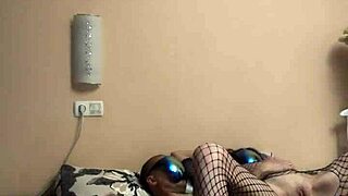 Skinny Wife in Fishnets Rides Deep Dick with Both Holes