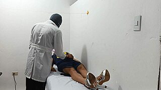 Kinky Fat Doctor Masturbates Huge Cock In Office, Dominating Cute Young Patient