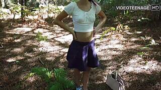 Cute 18 years old girl shares her first porn interview in lingerie