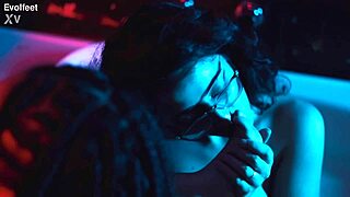 Latina Lesbian Foot Fetish Orgy in Bathtub