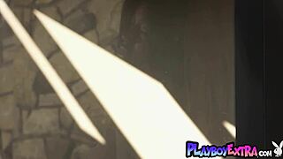 ebony teen victoria antoinette strips in stockings and rips clothes