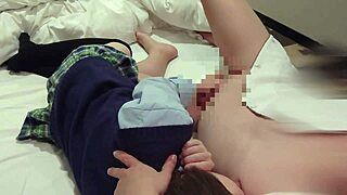 Schoolgirl in uniform rides herself on cock, gets creampied inside pussy, homemade amateur video 😍