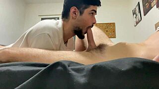 Making my hetero friend cum with a blowjob