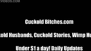 Femdom humiliates slave with cum domination