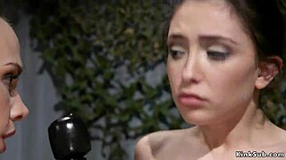 Dom Lesbian Assfucks Tied Babe