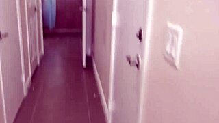 Stepsis invites me to soap her up, leading to intense fucking and blowjob in the shower.