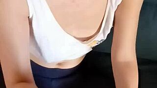 paja with cum from handjob and masturbation by wife